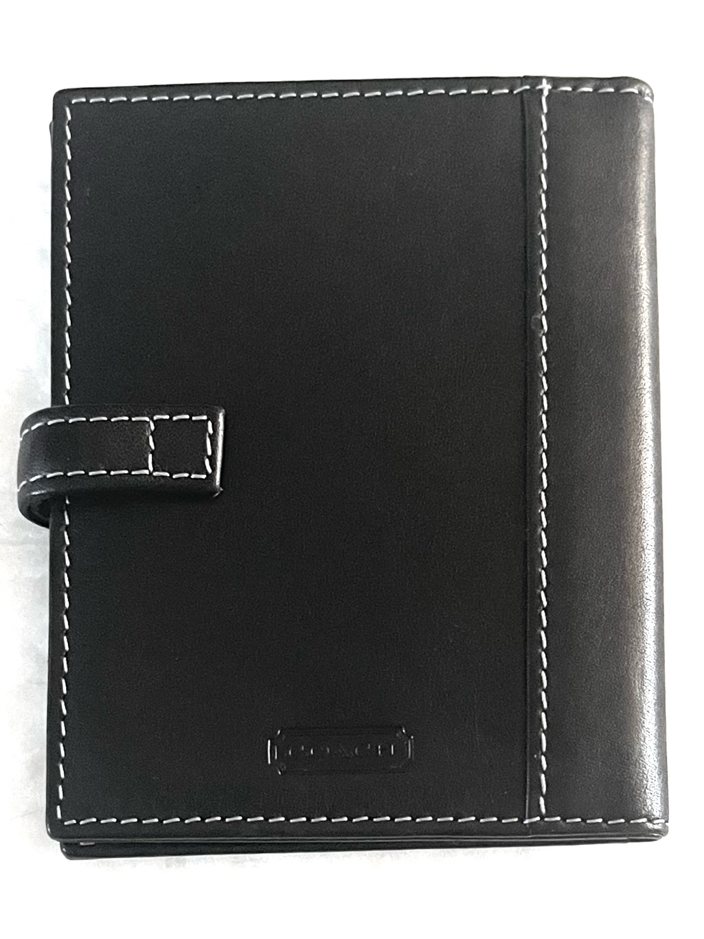 Vintage! Rare! Black Leather Coach Wallet - Card Holder With Contrast Stitching!